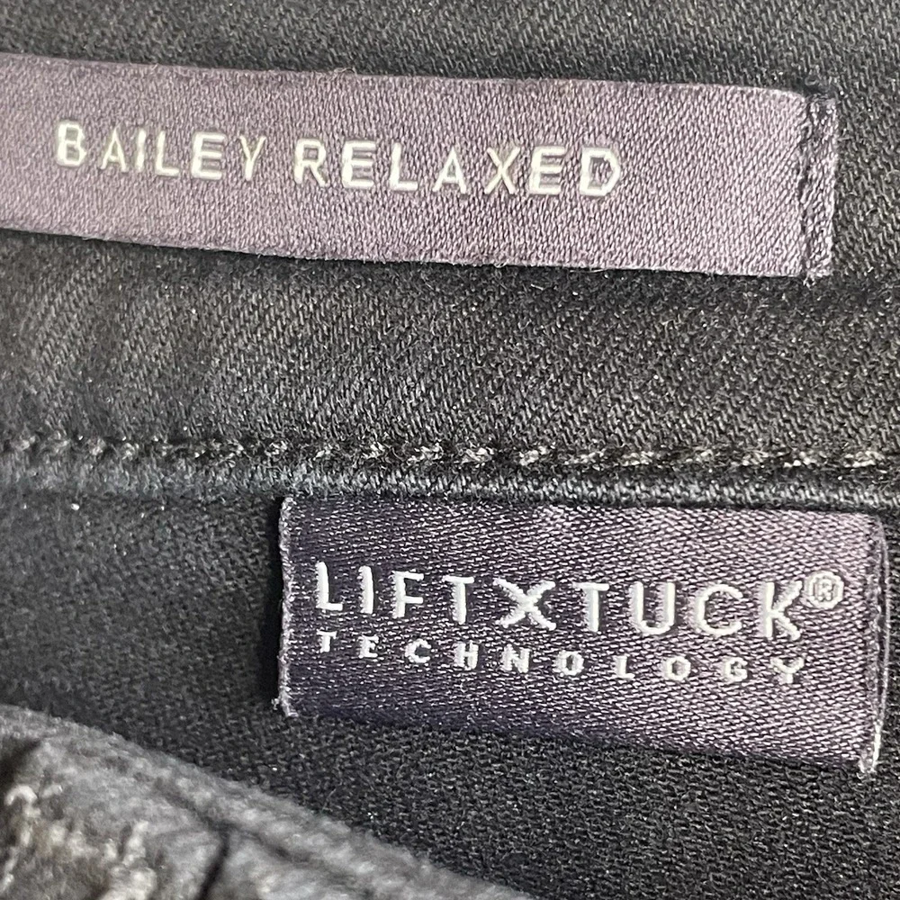 NYDJ Bailey Relaxed Jeans 14 Stretch Black Straight Leg Lift Tuck Ankle Jeans - Picture 10 of 16